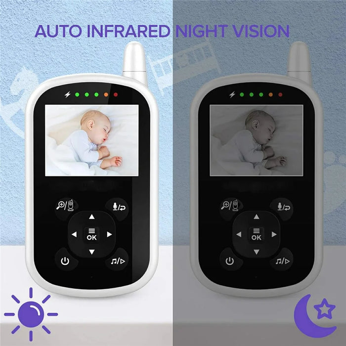 UU24 2.4-inch LCD Baby Monitor Temperature Detection 2 Way Voice Built-in Lullabies Baby Security Camera - US Plug - 5