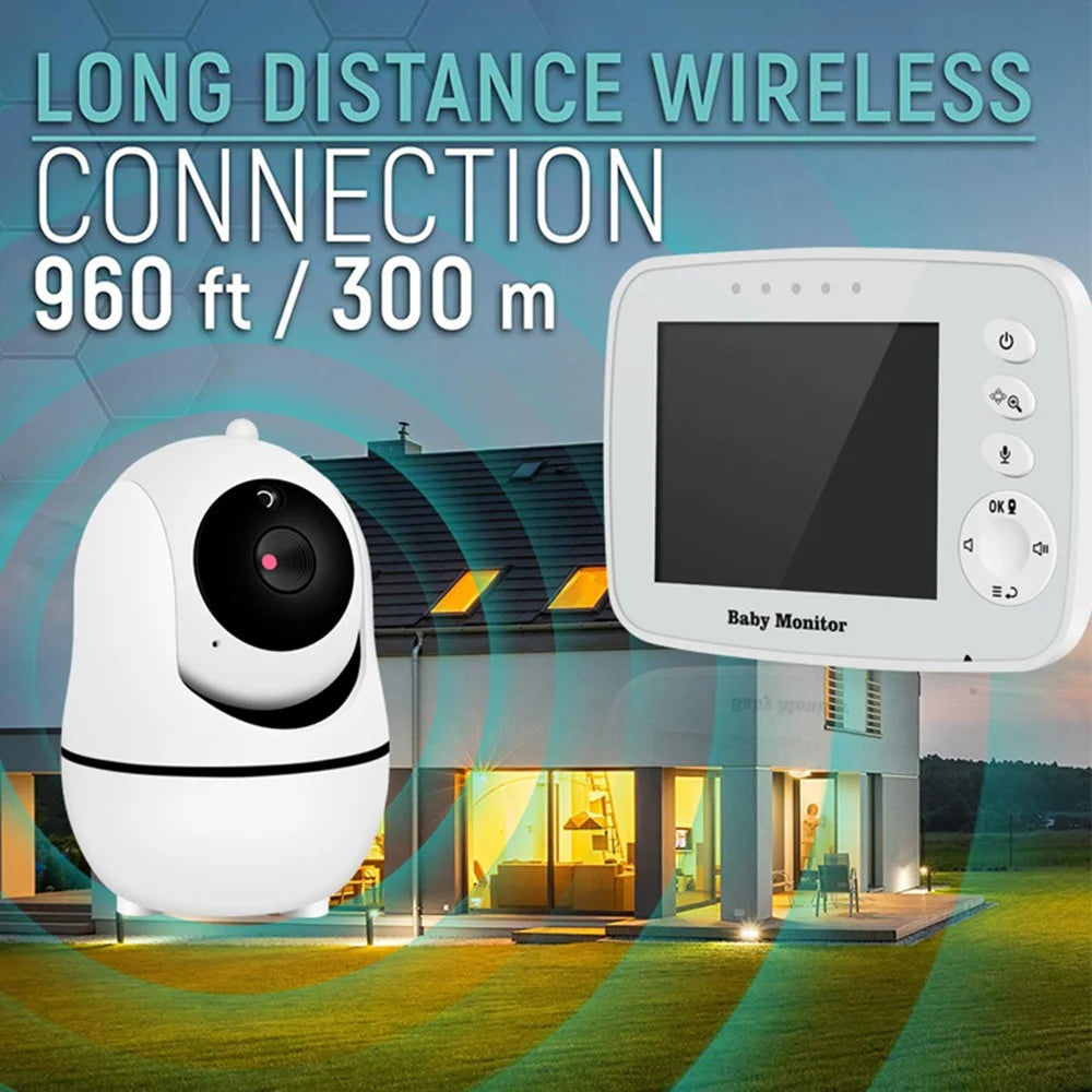 SM32PTA 3.5-inch Baby Monitor Two-Way Audio Night Vision Surveillance Camera - US Plug - 3