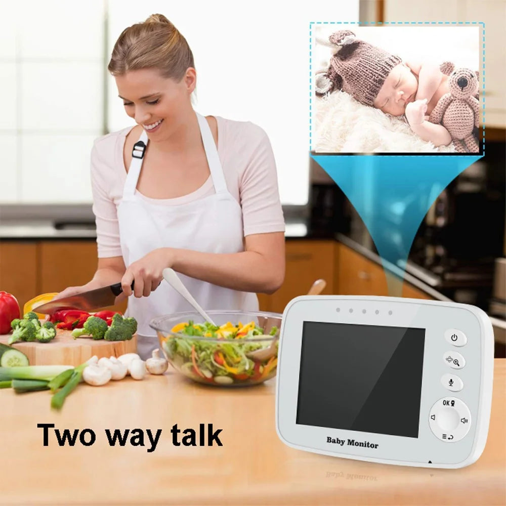 SM32PTA 3.5-inch Baby Monitor Two-Way Audio Night Vision Surveillance Camera - US Plug - 5