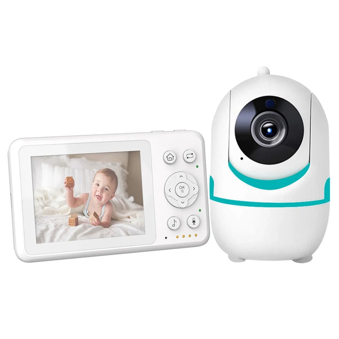 D031 3.2-inch LCD Baby Monitor 2 Way Voice Built-in Lullabies Home Baby Security Camera - Blue / EU Plug - 2