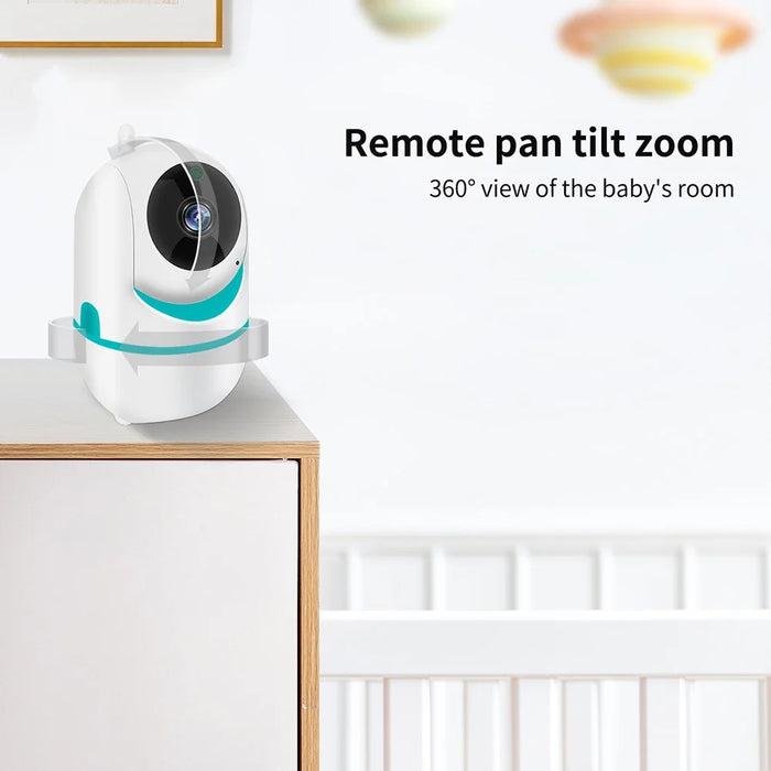 D031 3.2-inch LCD Baby Monitor 2 Way Voice Built-in Lullabies Home Baby Security Camera - Blue / EU Plug - 5