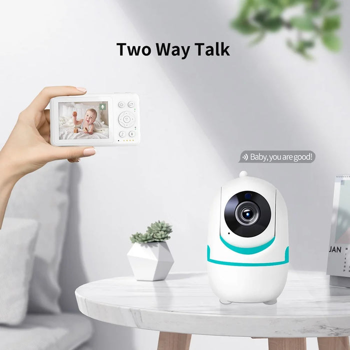 D031 3.2-inch LCD Baby Monitor 2 Way Voice Built-in Lullabies Home Baby Security Camera - Blue / EU Plug - 6