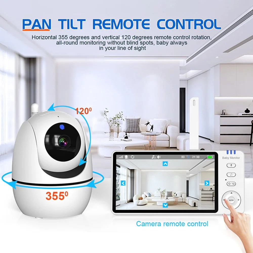 ABM501 5 Inch Video Baby Monitor 2.4G Wireless Two Way Audio Night Vision Security Camera - US Plug - 6