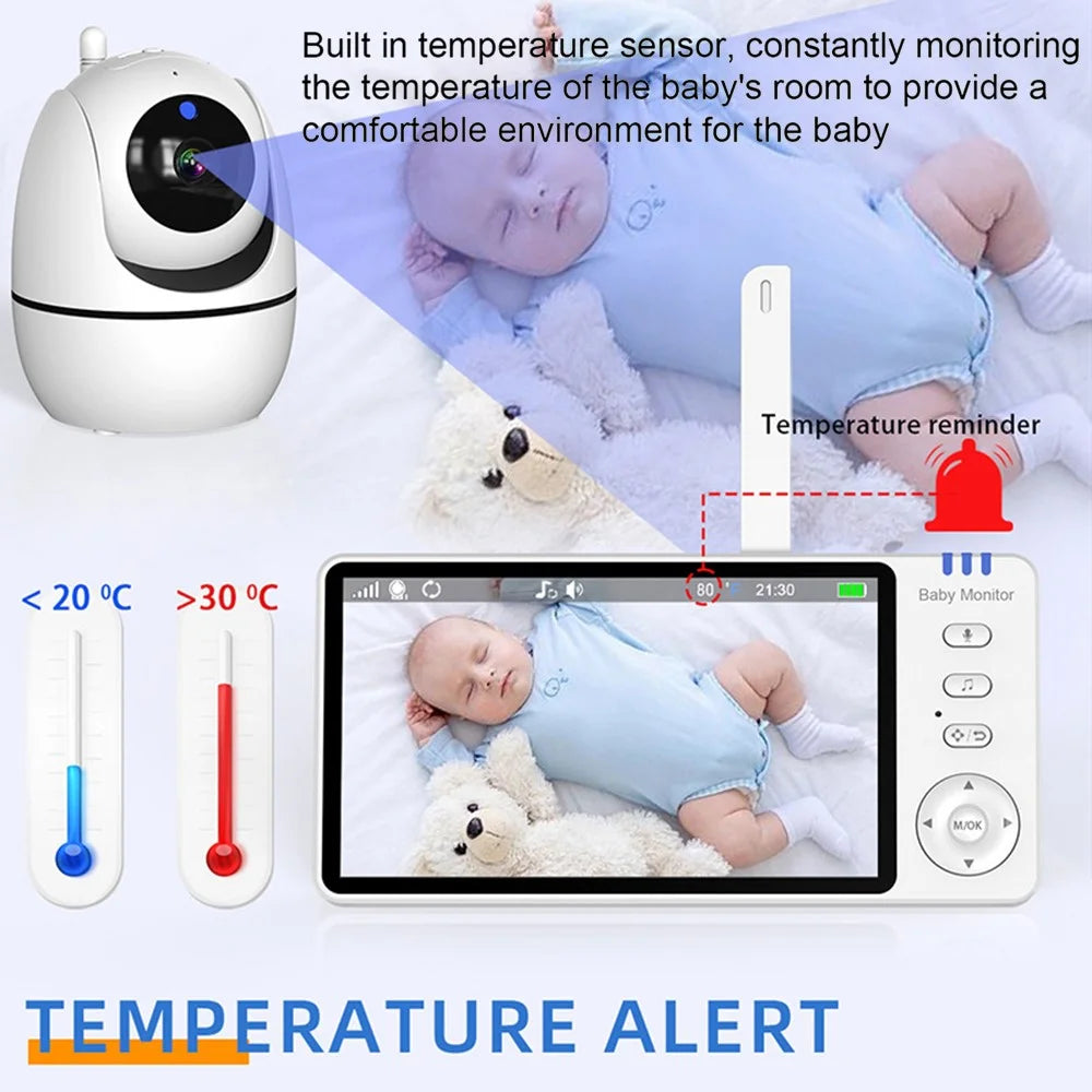 ABM501 5 Inch Video Baby Monitor 2.4G Wireless Two Way Audio Night Vision Security Camera - US Plug - 7