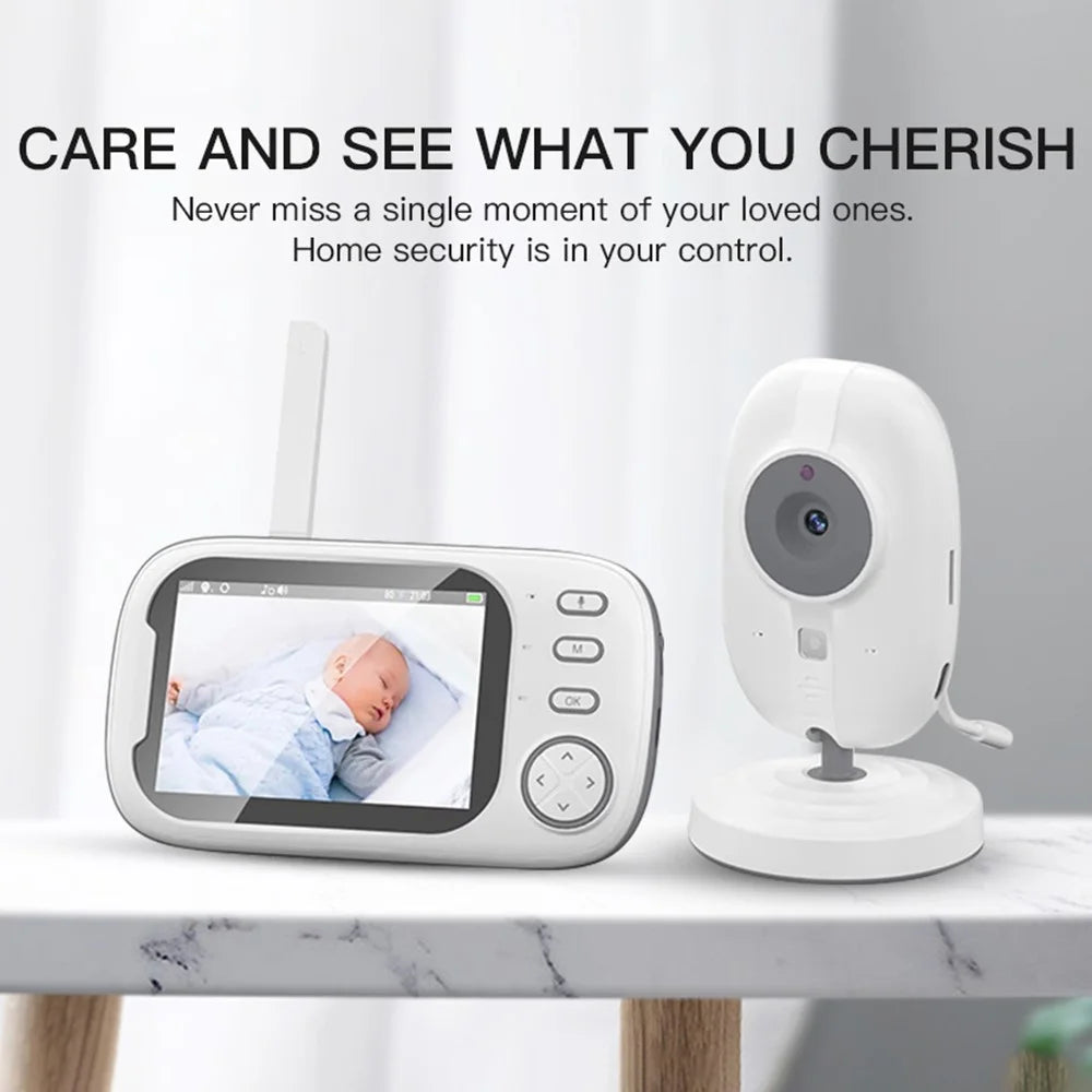 ABM600 3.5-inch Video Baby Monitor Dual Channel Camera Monitor Support Two-Way Voice - US Plug - 5