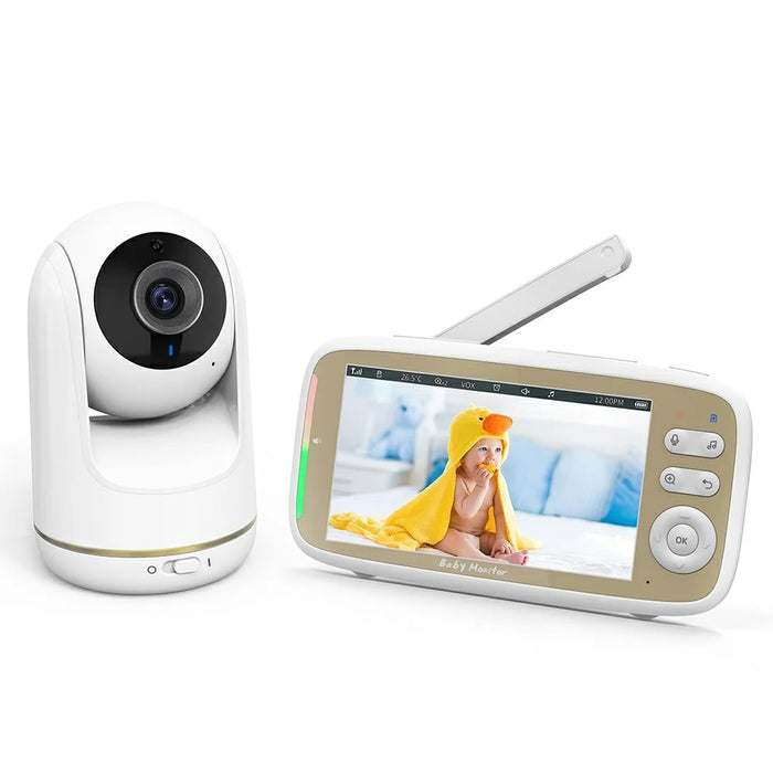 VB803 5-inch Baby Monitor Built-in Lullabies PTZ Rotation HD Baby Security Camera - US Plug - 1