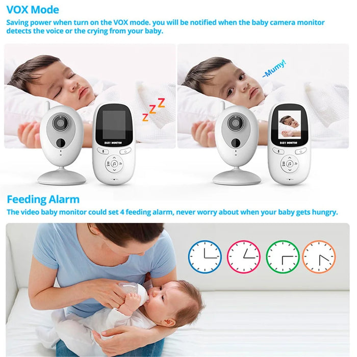 2.0-inch Night Vision Wireless Baby Monitor Room Temperature Monitor Intercom Camera - US Plug - 6