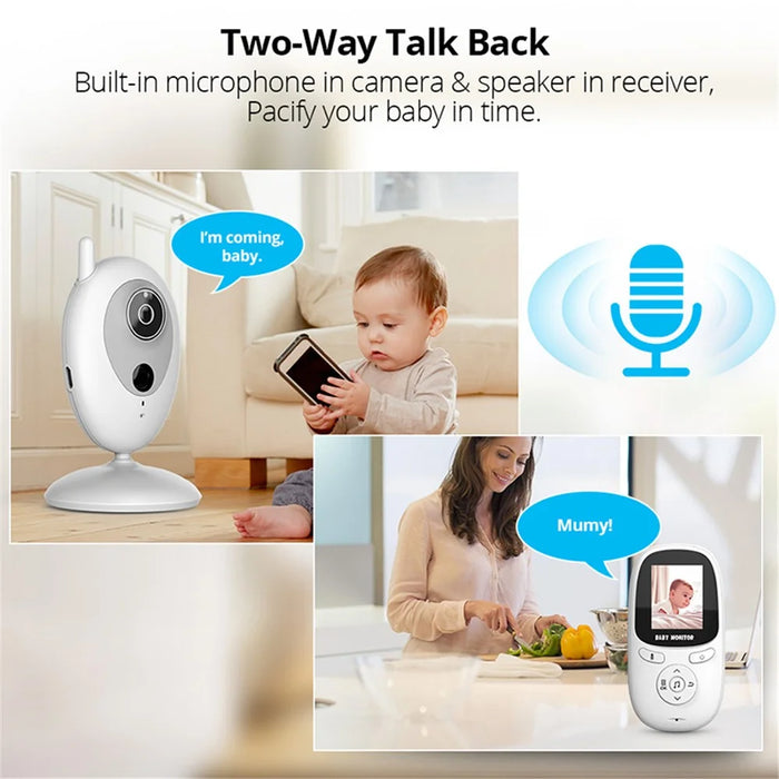 2.0-inch Night Vision Wireless Baby Monitor Room Temperature Monitor Intercom Camera - US Plug - 7