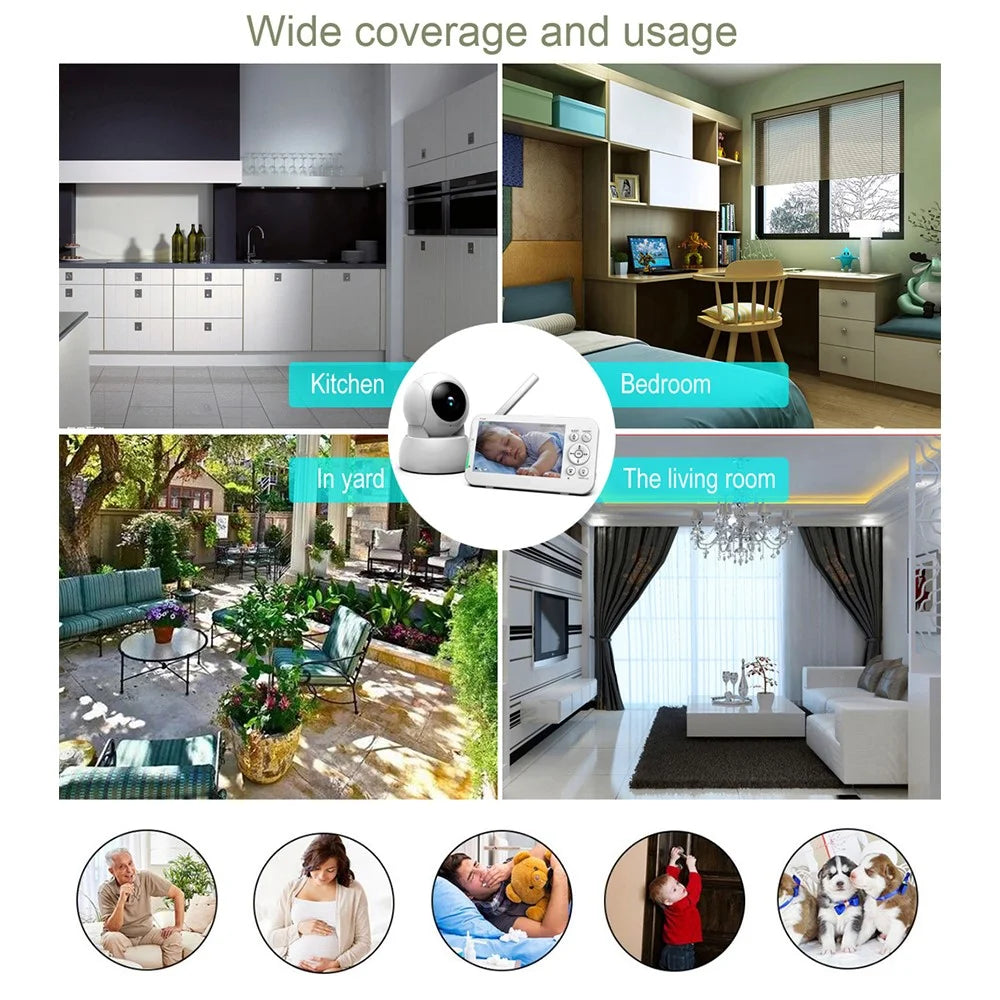 960 Baby Monitor 5-inch Wireless Digital Monitor Infrared Night Vision Two-way Intercom - US Plug - 4