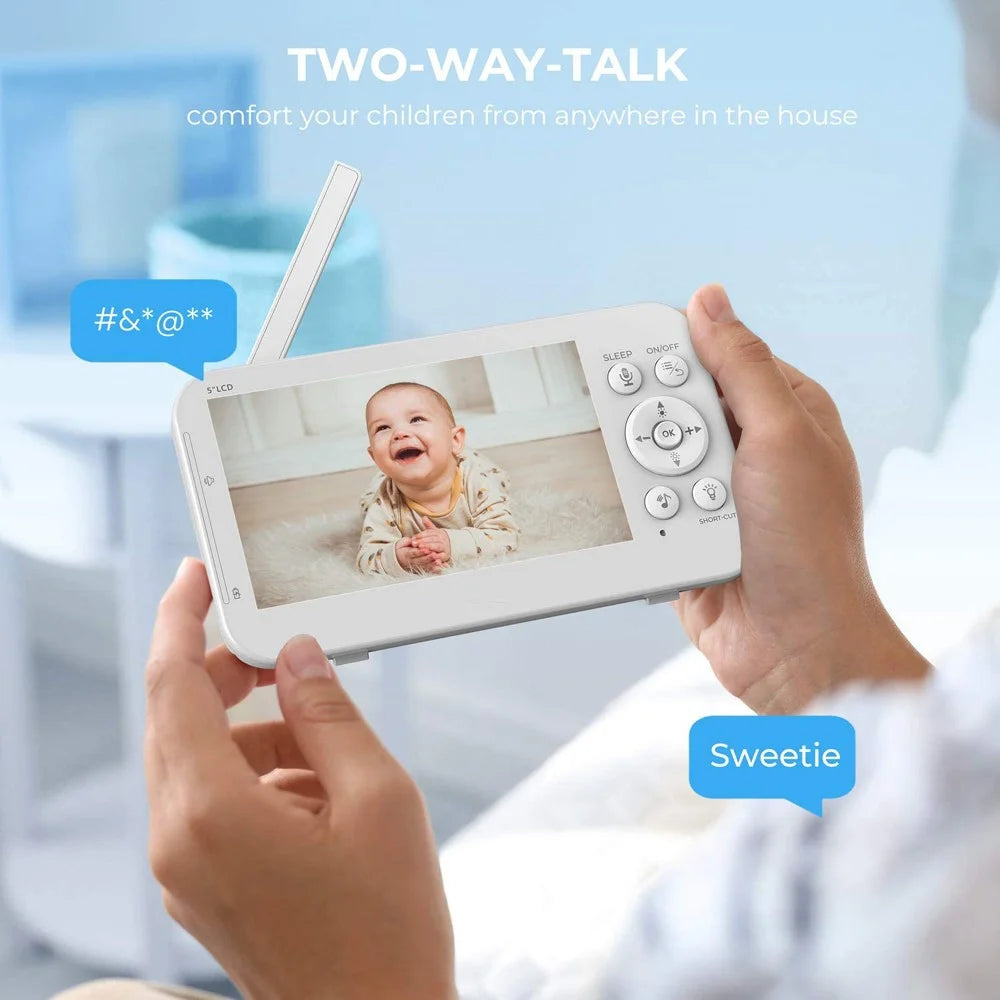 960 Baby Monitor 5-inch Wireless Digital Monitor Infrared Night Vision Two-way Intercom - US Plug - 5