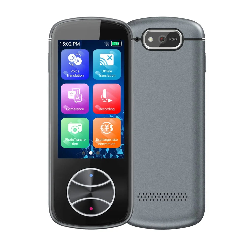 V10 3.0-inch Touch Screen 137 Languages Translator Offline Photo Translation WiFi AI Smart Voice Translator - Grey - 1