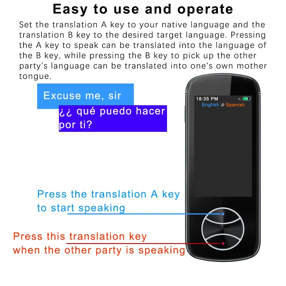 V10 3.0-inch Touch Screen 137 Languages Translator Offline Photo Translation WiFi AI Smart Voice Translator - Grey - 3