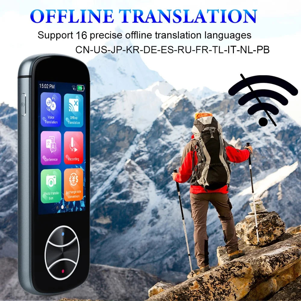 V10 3.0-inch Touch Screen 137 Languages Translator Offline Photo Translation WiFi AI Smart Voice Translator - Grey - 4