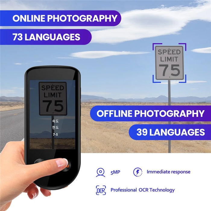 V600S 3.5-inch Touch Screen 137 Languages Voice Translator Offline Photo Translation WiFi AI Smart Translator - 6