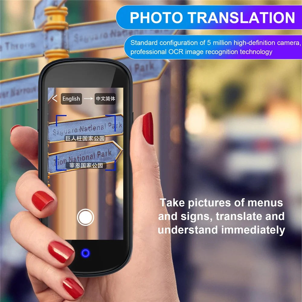 V12 4-inch Touch Screen 137 Languages Voice Translator WiFi Smart Translation Device with Camera - 6