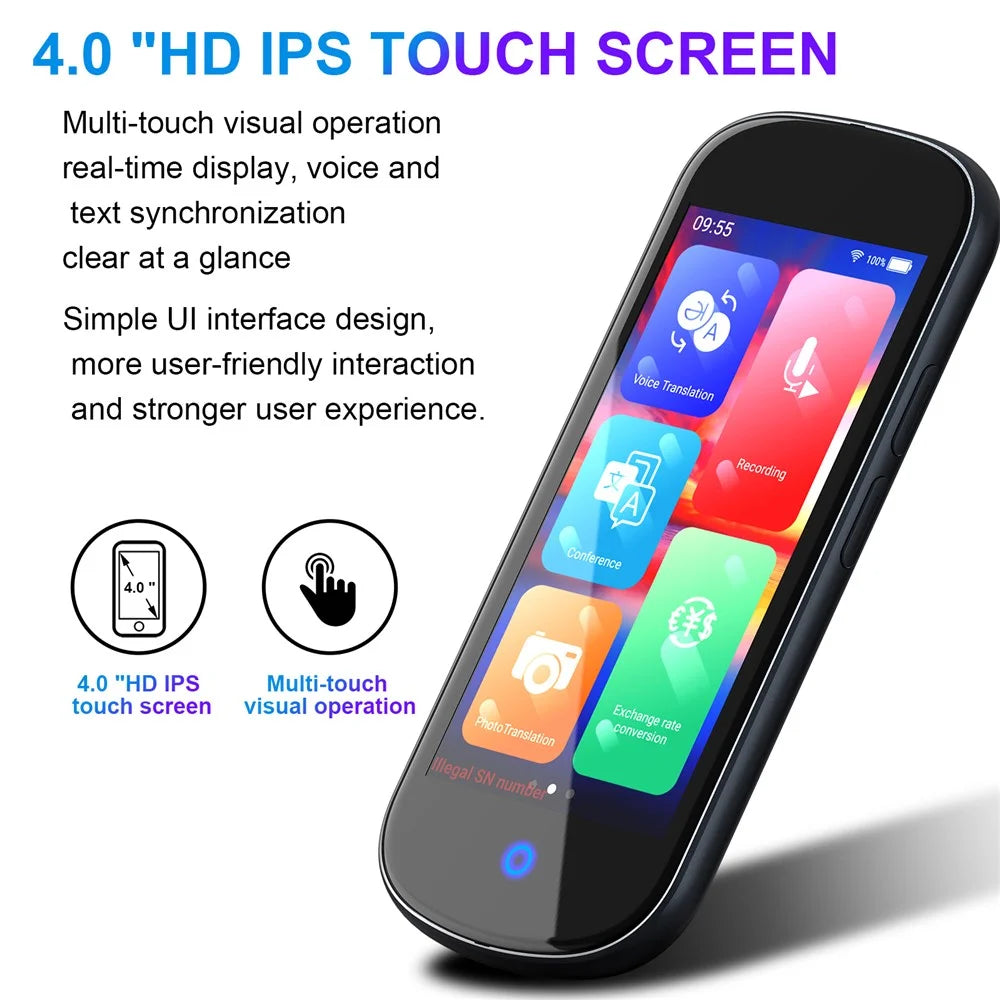 V12 4-inch Touch Screen 137 Languages Voice Translator WiFi Smart Translation Device with Camera - 7