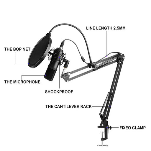 BM700 192KHz/24Bit High Sampling Rate USB Computer Microphone Set - 2