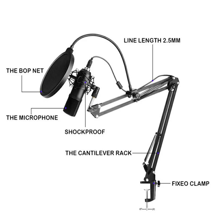 BM700 192KHz/24Bit High Sampling Rate USB Computer Microphone Set - 2