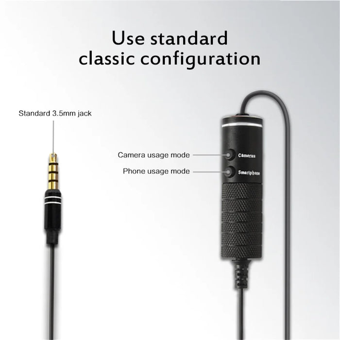 MB-Q01 Lavalier Microphone Clip-on 3.5mm Collar Condenser Lapel Mic - 3