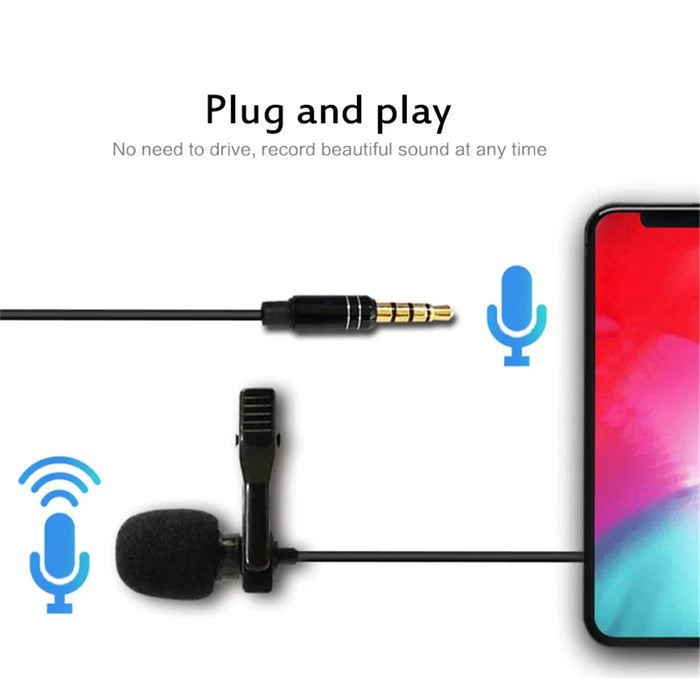 MB-Q01 Lavalier Microphone Clip-on 3.5mm Collar Condenser Lapel Mic - 4
