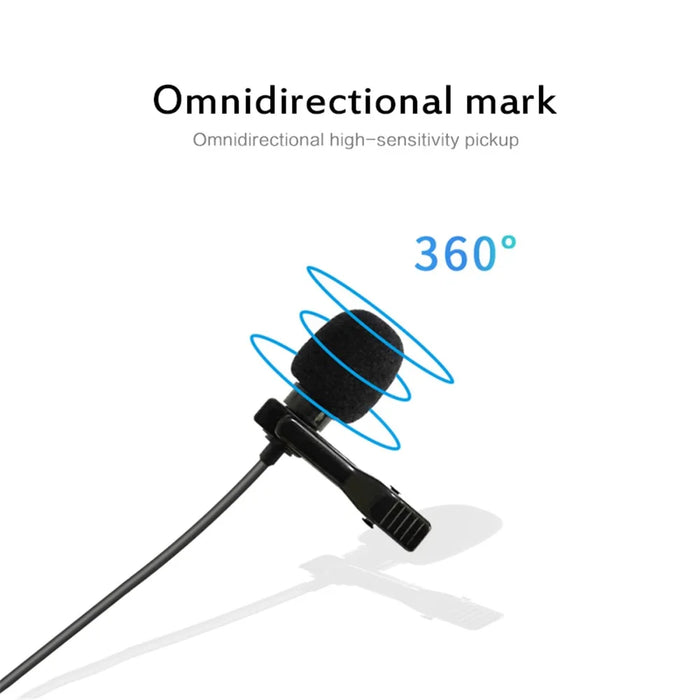MB-Q01 Lavalier Microphone Clip-on 3.5mm Collar Condenser Lapel Mic - 5