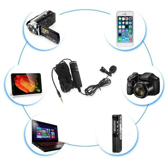 MB-Q01 Lavalier Microphone Clip-on 3.5mm Collar Condenser Lapel Mic - 6