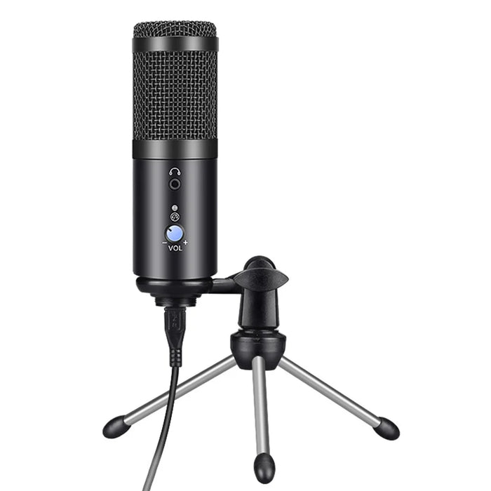 AK-5 Condenser Microphone USB Studio Mic Recording PC Mic for Live-Streaming - Black - 1