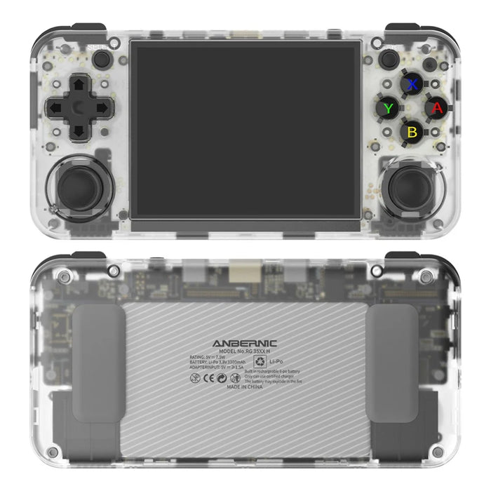 ANBERNIC RG35XX H 64GB Handheld Game Console 3300mAh Support 5K Games (English Version) - Transparent White - 1