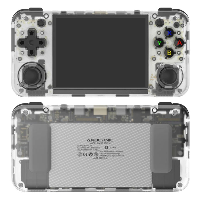ANBERNIC RG35XX H 64GB+128GB Handheld Game Console 3.5-inch IPS Screen Support 10K Games (English Version) - Transparent White - 1