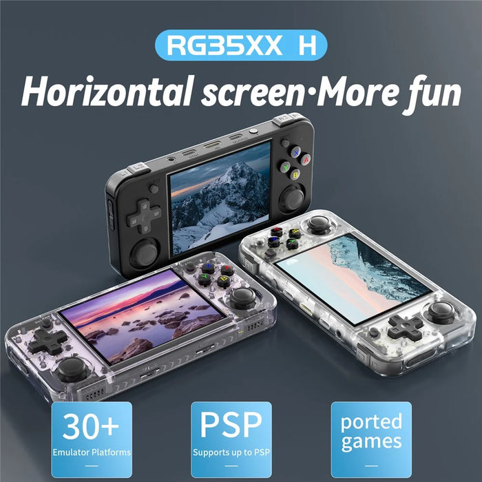 ANBERNIC RG35XX H 64GB+128GB Handheld Game Console 3.5-inch IPS Screen Support 10K Games (English Version) - Transparent White - 2