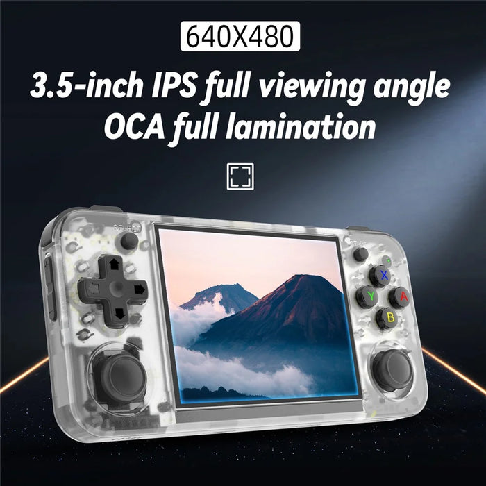 ANBERNIC RG35XX H 64GB+128GB Handheld Game Console 3.5-inch IPS Screen Support 10K Games (English Version) - Transparent White - 3