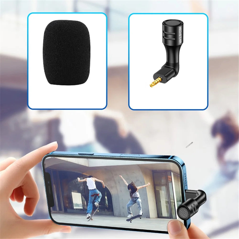 MD-3 3.5mm Microphone Mini Mobile Phone Microphone Live Recording Interview Mic - 2