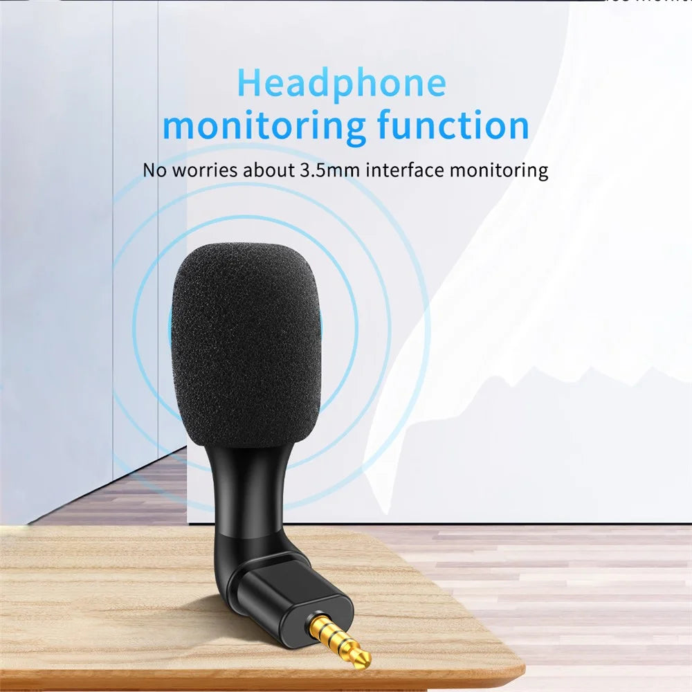 MD-3 3.5mm Microphone Mini Mobile Phone Microphone Live Recording Interview Mic - 6