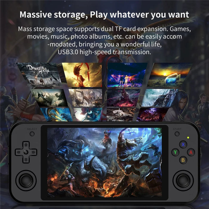 ANBERNIC RG552 Dual System Handheld Game Console, 16GB + 64GB with Games (English Version) - Black - 7