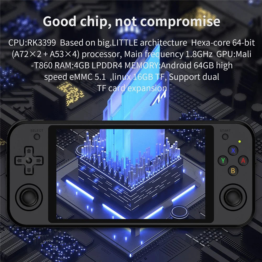 ANBERNIC RG552 Handheld Video Game Console 5.36-inch 16GB + 128GB Dual Systems Android / Linux (English Version) - Black - 4