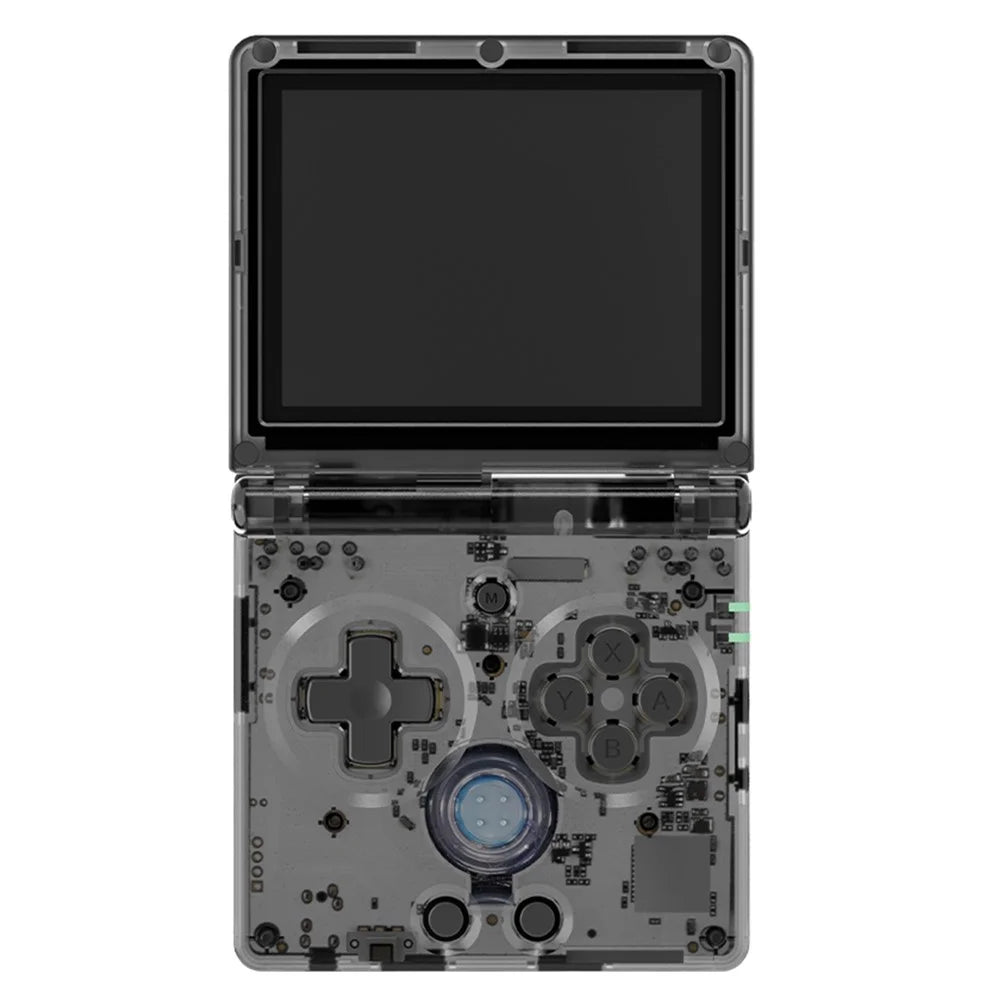 ANBERNIC RG35XXSP Retro Flip Handheld Game Console 64GB+128GB Video Game Player (English Version) - Transparent Black - 1