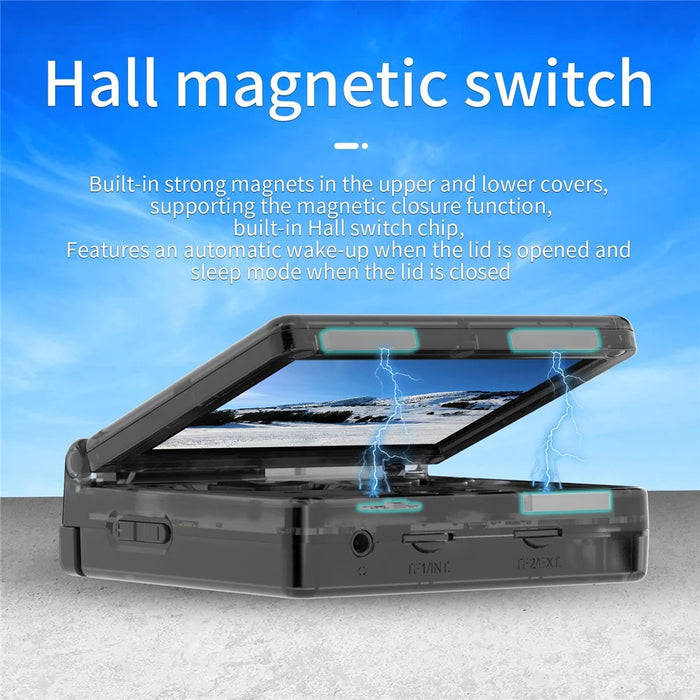 ANBERNIC RG35XXSP Retro Flip Handheld Game Console 64GB+128GB Video Game Player (English Version) - Transparent Black - 3