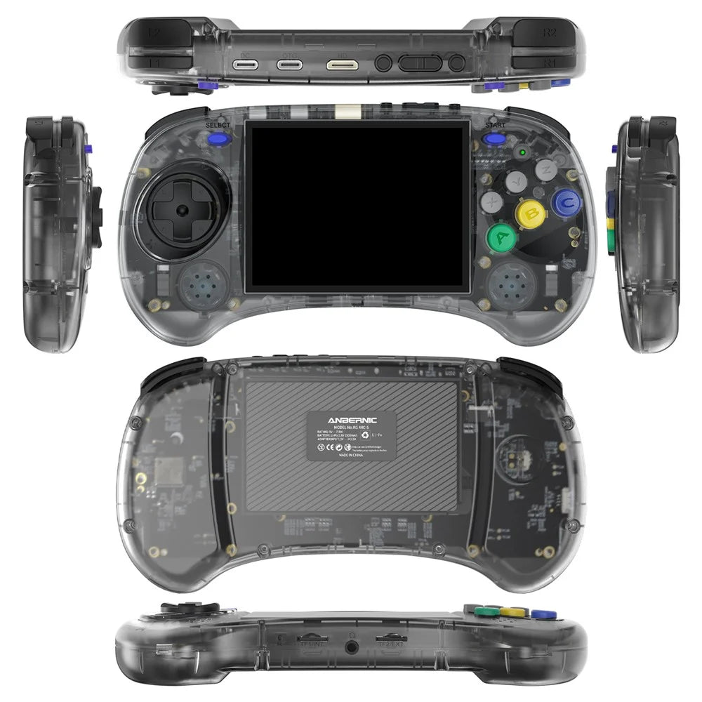 ANBERNIC RG ARC-S Handheld Game Console 128GB 6-Button Design Game Players (English Version) - Transparent Black - 2