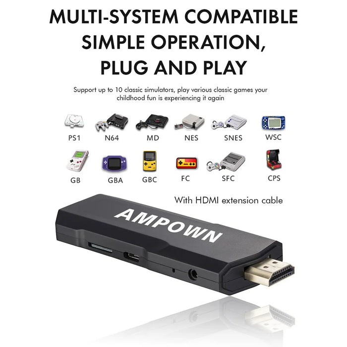 AMPOWN GD10 32G Memory HD Game Stick Wireless Gamepad Double Game Console, English Version - 5