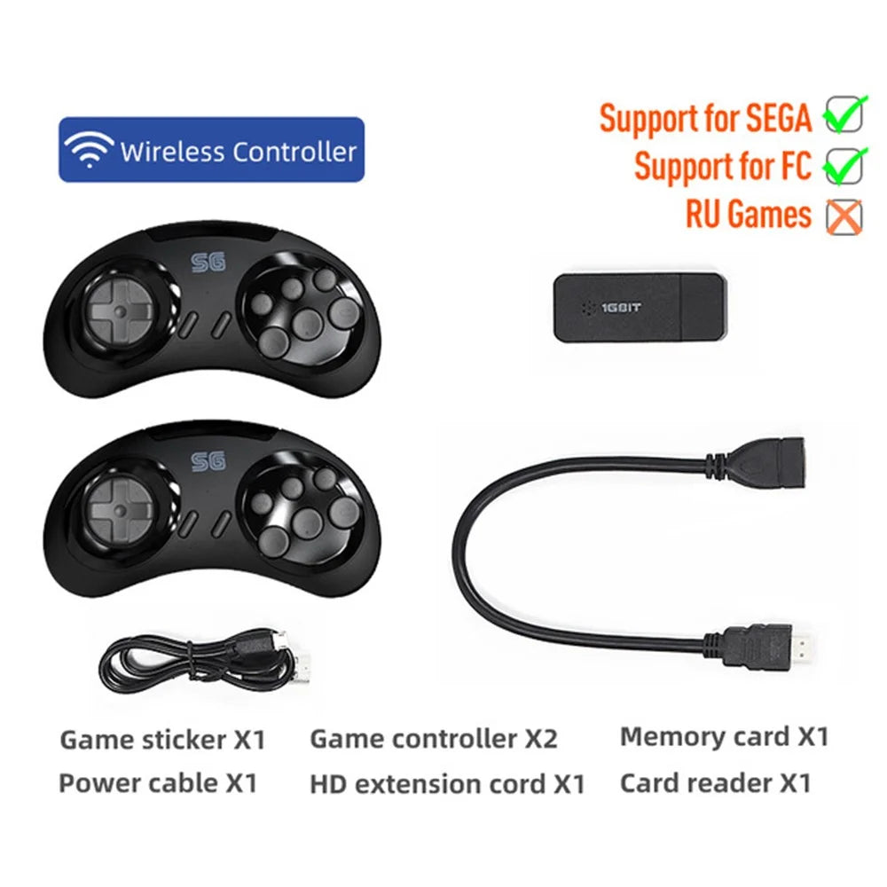DATA FROG Y2 SG HD TV Video Game Controller Double Wireless Gamepad, 4G Memory Card / 1900 Games - 2