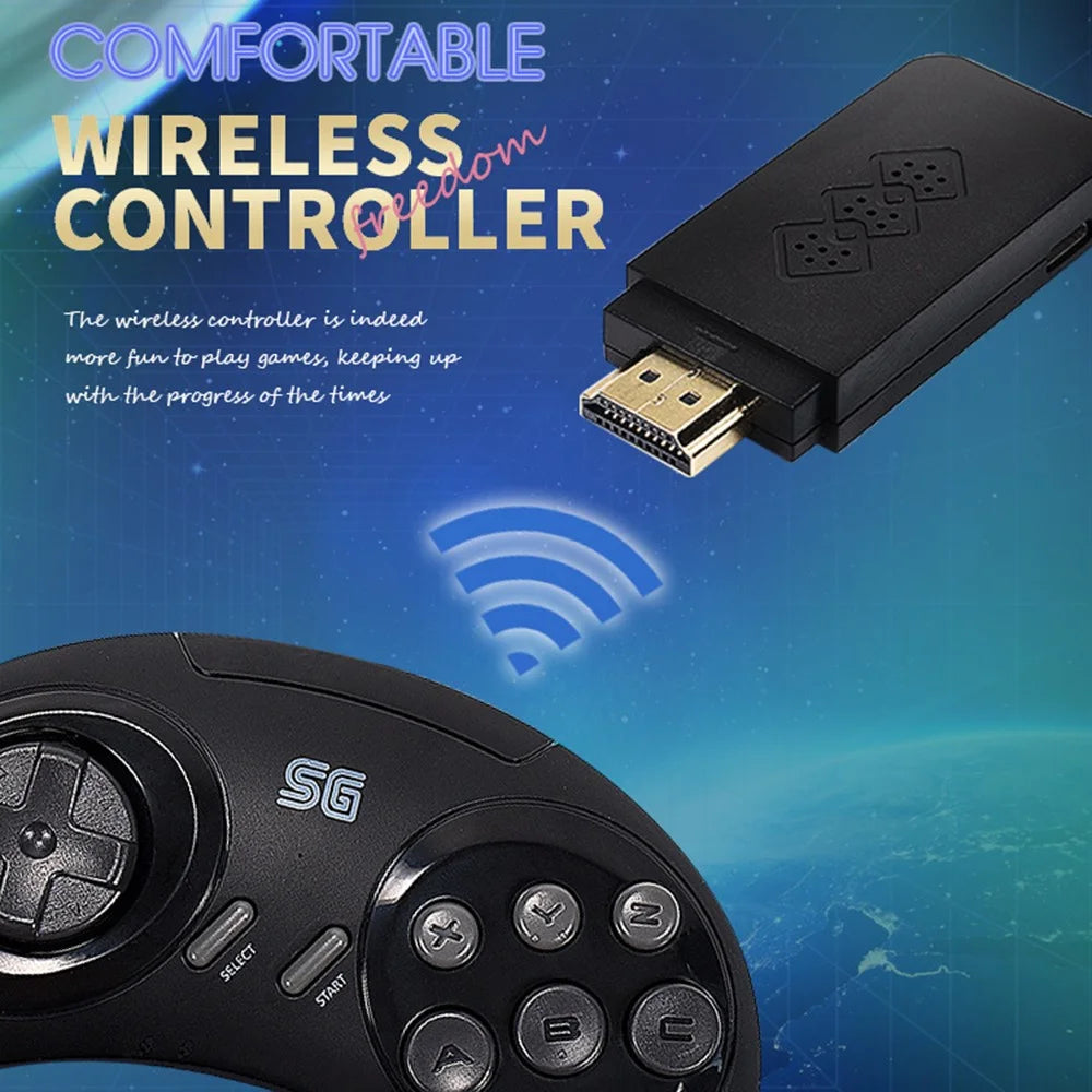 DATA FROG Y2 SG HD TV Video Game Controller Double Wireless Gamepad, 4G Memory Card / 1900 Games - 5
