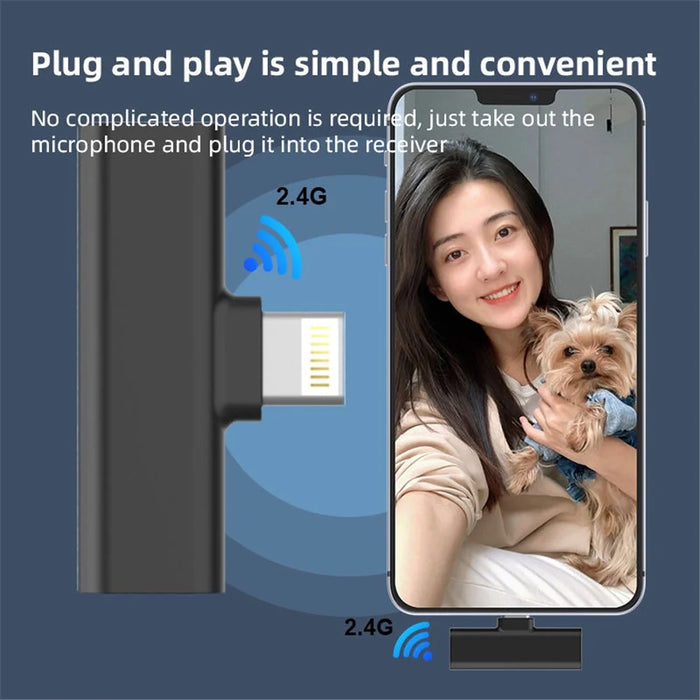 S20 For iPhone Live Broadcast 2.4G Wireles Earbud Microphone (1 Receiver+2 Microphones) - 5