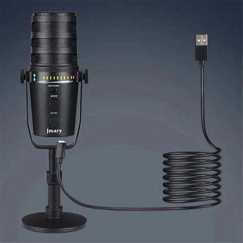 JMARY MC-PW12 USB Mic 360 Degree Rotating Zero Latency Desktop Microphone - 1