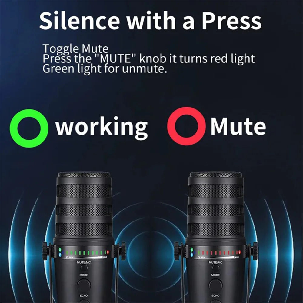 JMARY MC-PW12 USB Mic 360 Degree Rotating Zero Latency Desktop Microphone - 3