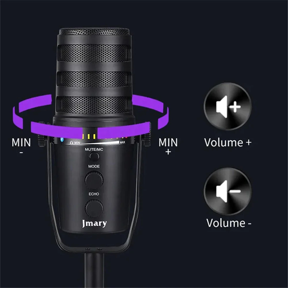 JMARY MC-PW12 USB Mic 360 Degree Rotating Zero Latency Desktop Microphone - 4