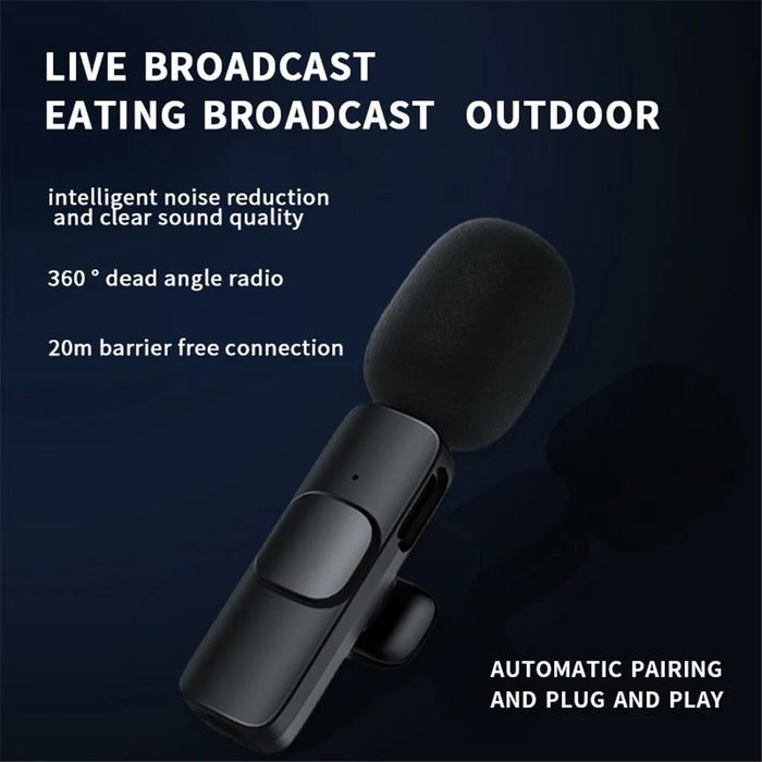 K1 Plug and Play Noise Reduction Lavalier Microphone 2 Wireless Mic with iP Receiver - 3