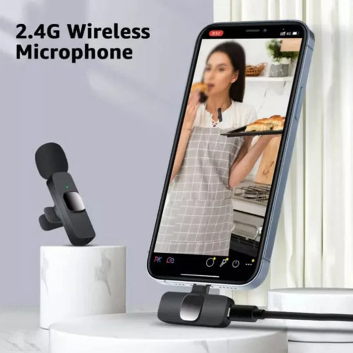 K1 Plug and Play Noise Reduction Lavalier Microphone 2 Wireless Mic with iP Receiver - 6