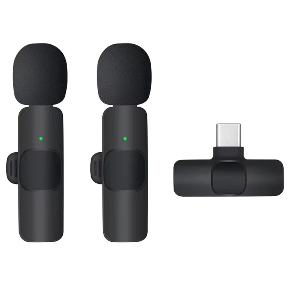 K1 Live Broadcast Lavalier Microphone 2 Noise Reduction Wireless Mic with Type-C Receiver - 1