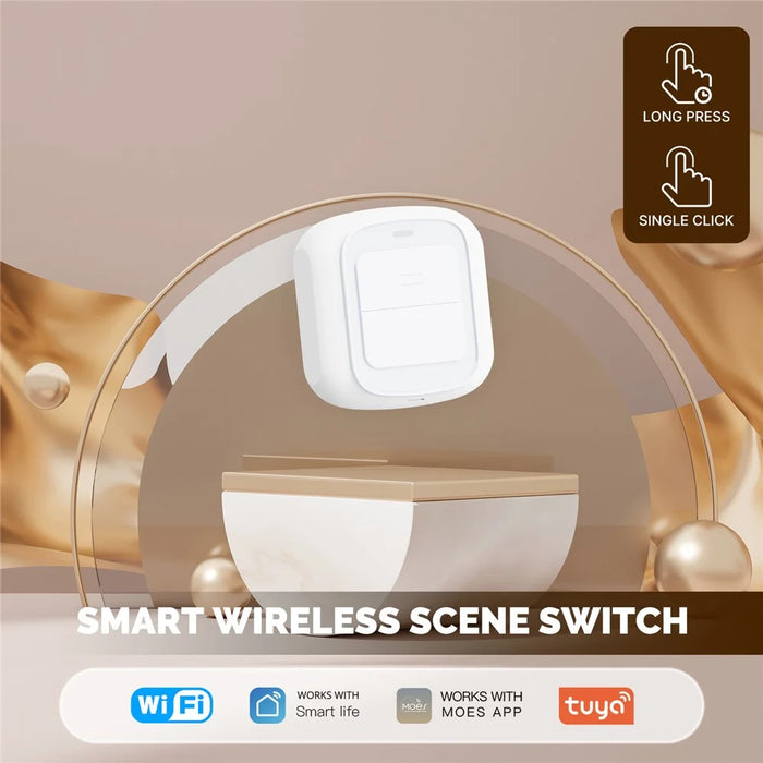 LKWSW201 Tuya Smart Wifi / Zigbee Push Button Switch 2-Gang Wireless Smart Home Remote Controller - 7