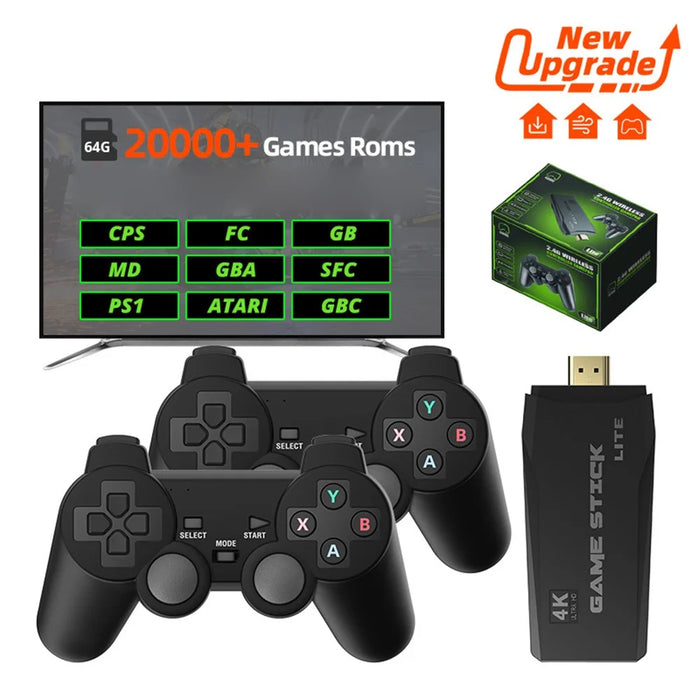 DATA FROG Y3 Lite Game Stick HD TV Gaming Console with 2 Wireless Gamepad, 64G Memory Card / 20000 Games - 3